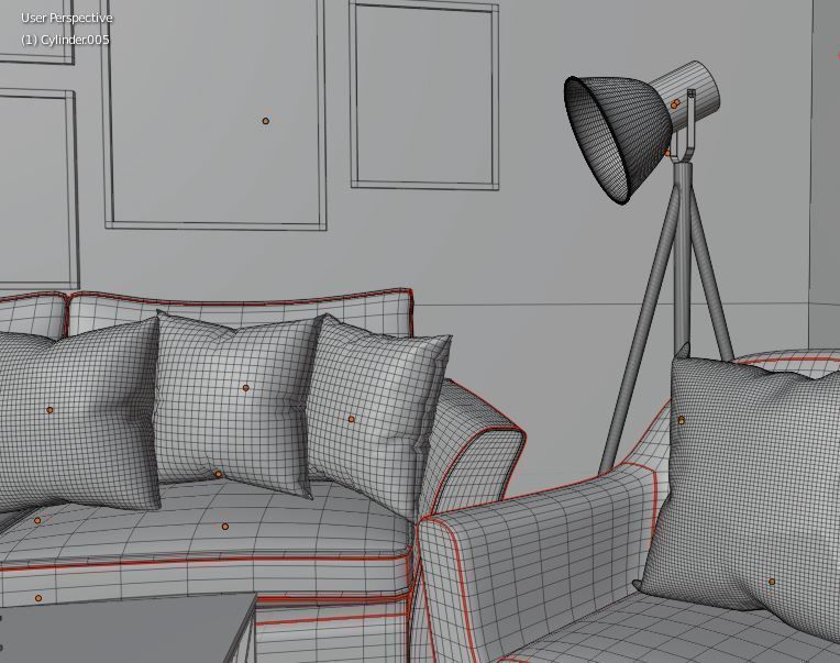 Living Area 3D model_8