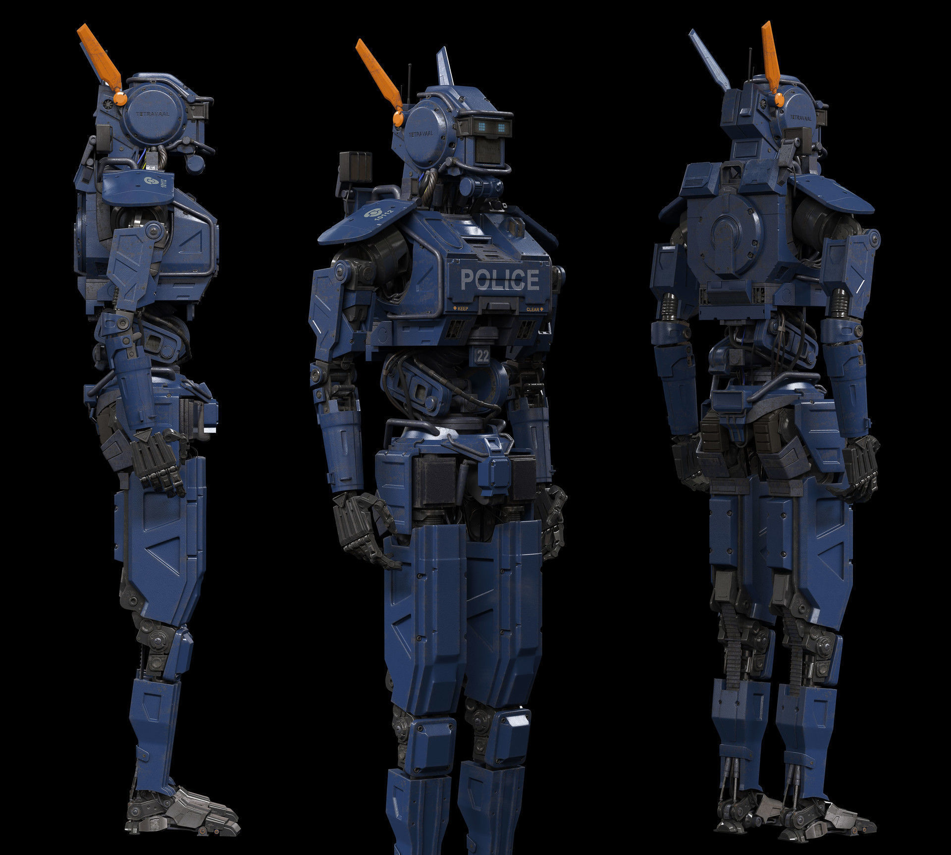 Chappie sci-fi robots in apocalypse world 3D model_3