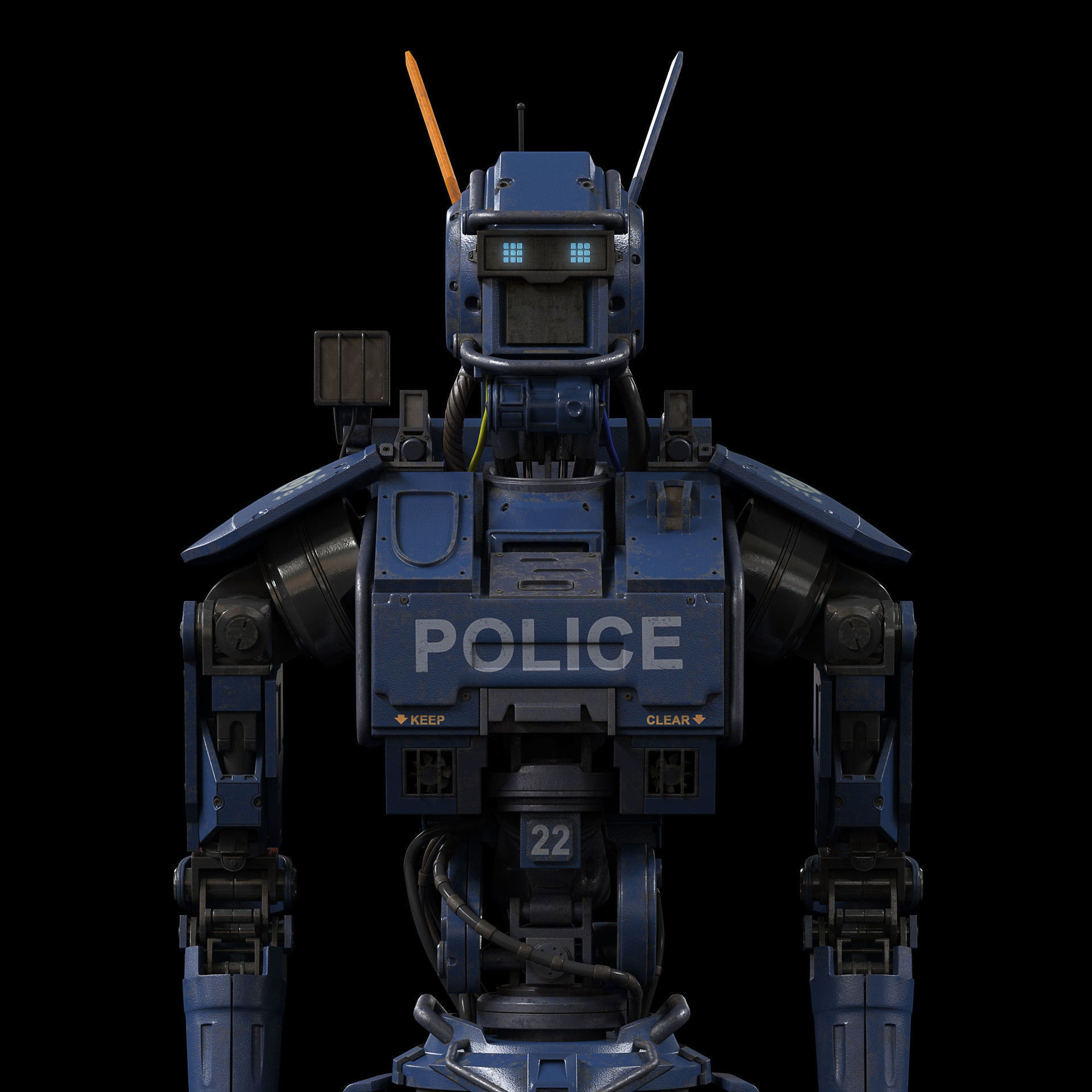 Chappie sci-fi robots in apocalypse world 3D model_2