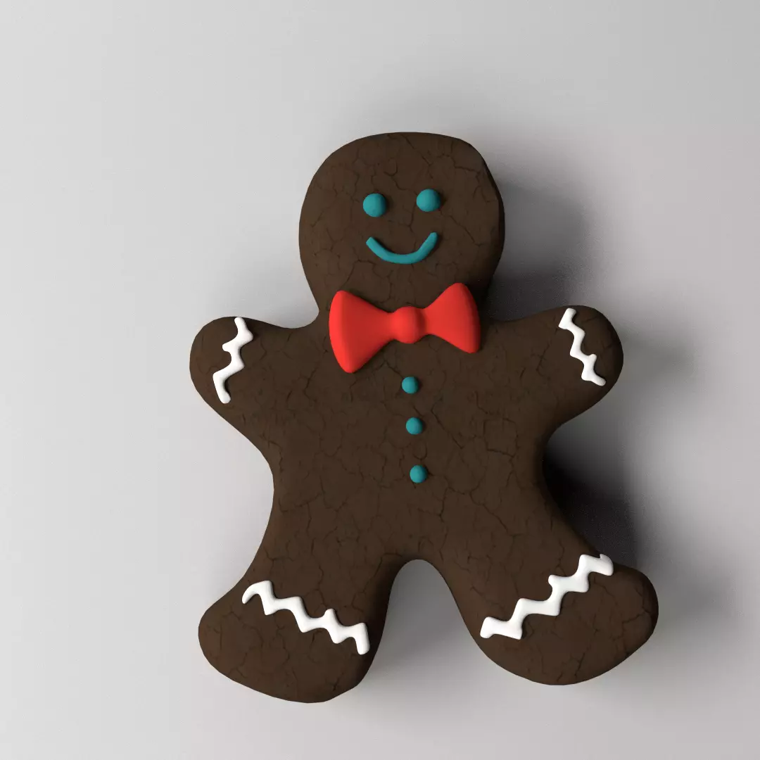 Gingerbread Man 3D model_0