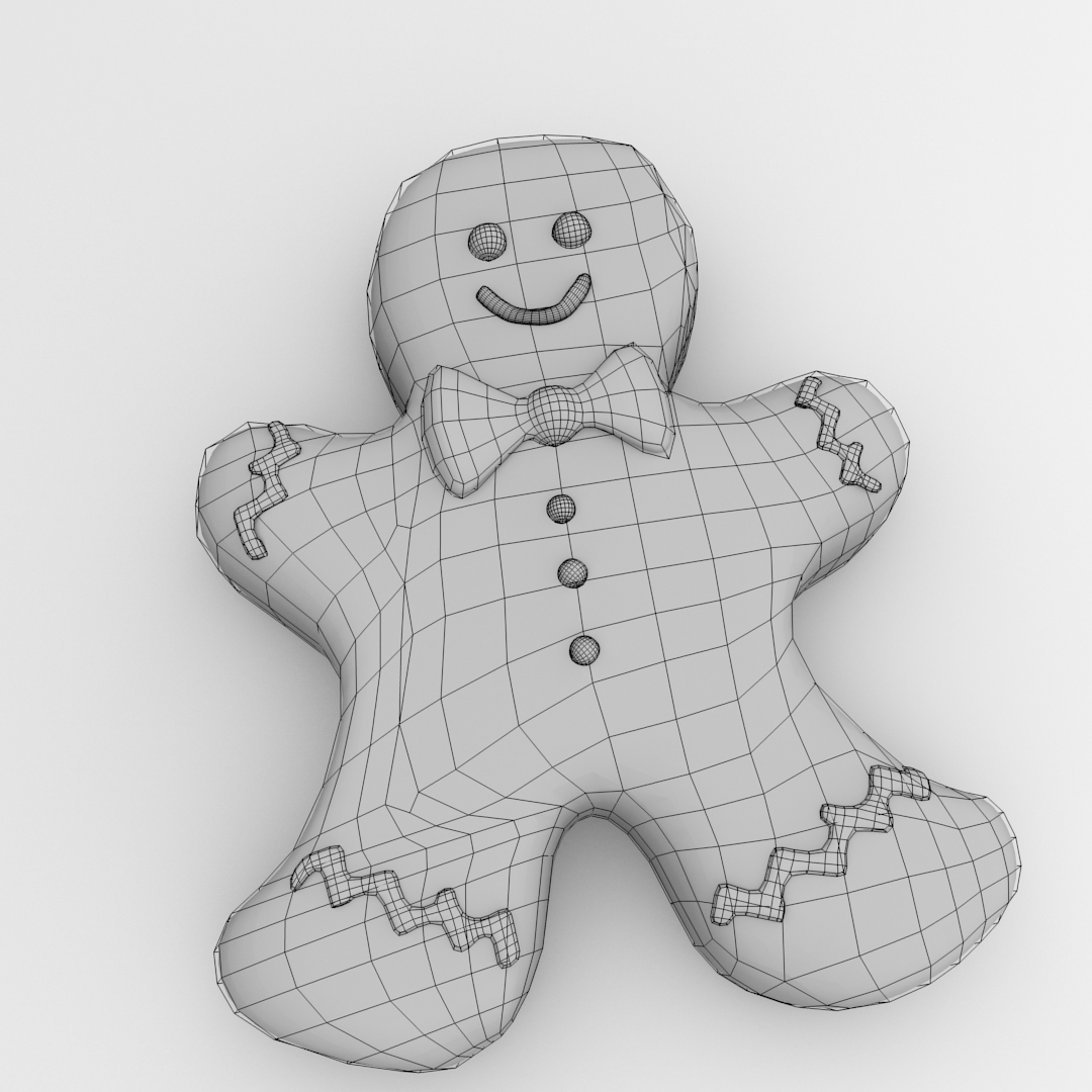 Gingerbread Man 3D model_4