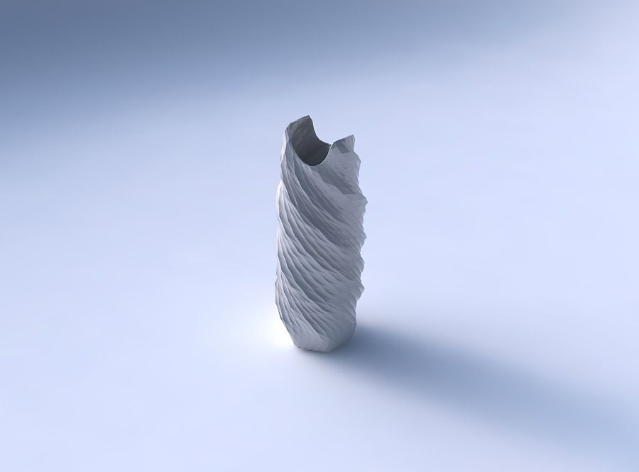 Vase twisted double arc hexagon with twisted diagonal grid pa... 3D print model_3