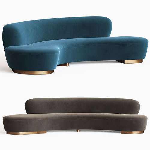 Freeform Curved Sofa Vladimir Kagan 3D model