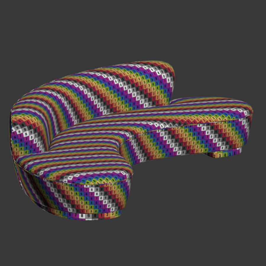 Freeform Curved Sofa Vladimir Kagan 3D model_4