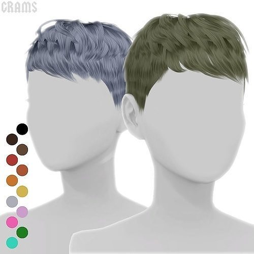 Pixie Cut Hair Low-poly 3D model