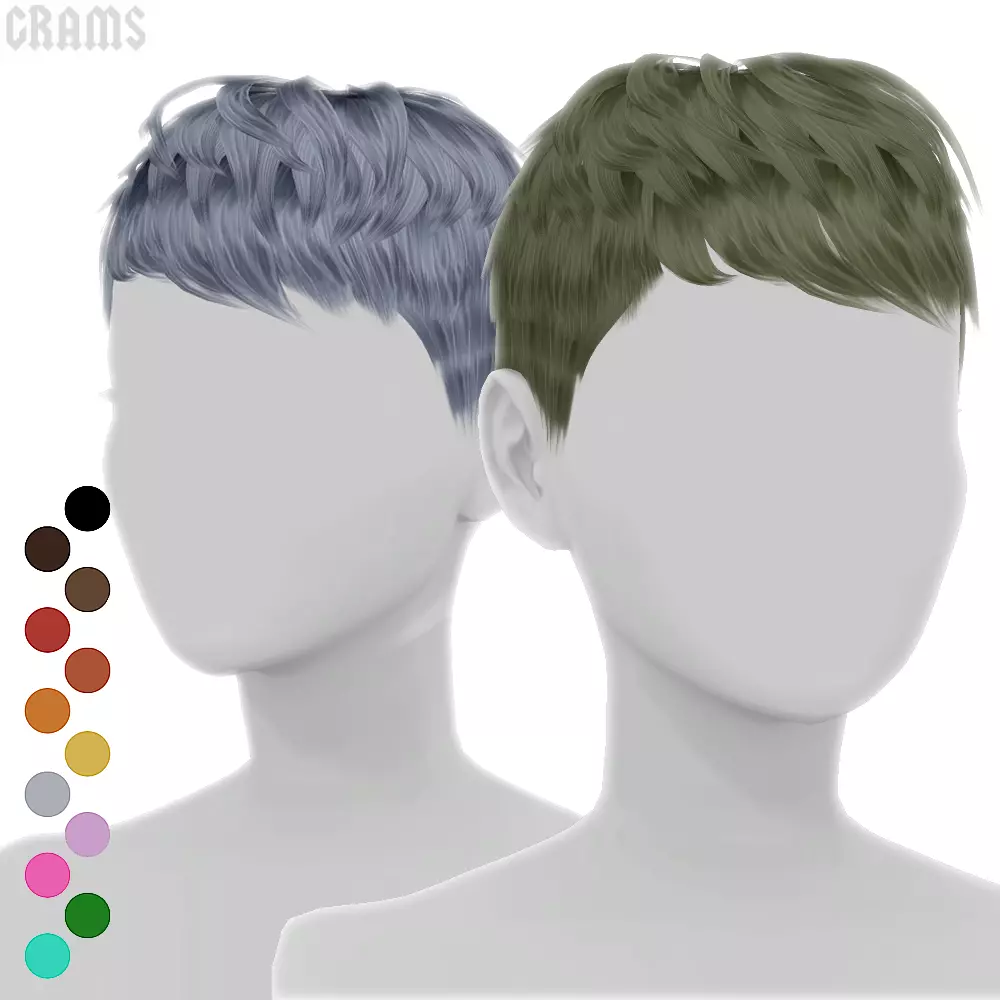 Pixie Cut Hair Low-poly 3D model