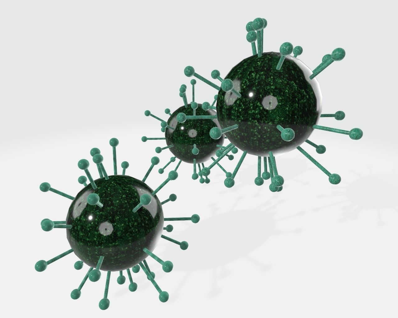 Covid19 three coronaviruses Free low-poly 3D model_4