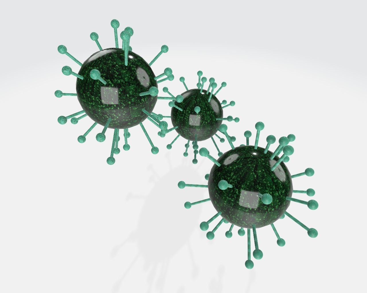 Covid19 three coronaviruses Free low-poly 3D model_8