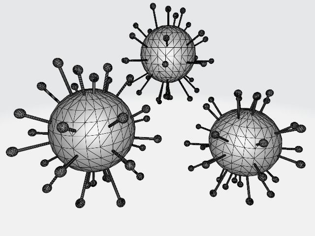 Covid19 three coronaviruses Free low-poly 3D model_9