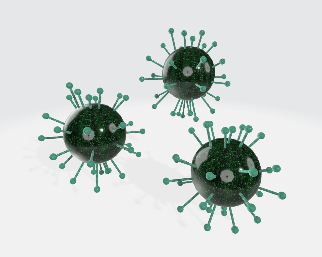 Covid19 three coronaviruses Free low-poly 3D model_1