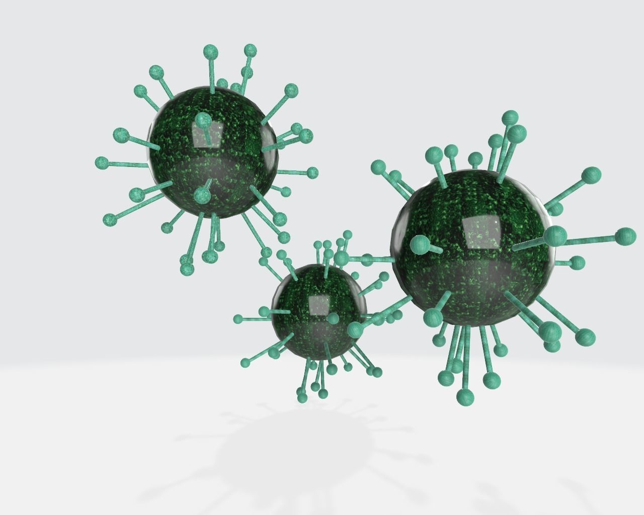 Covid19 three coronaviruses Free low-poly 3D model_7