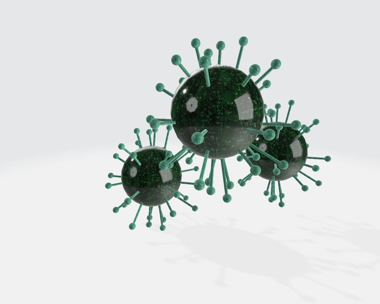 Covid19 three coronaviruses Free low-poly 3D model_5