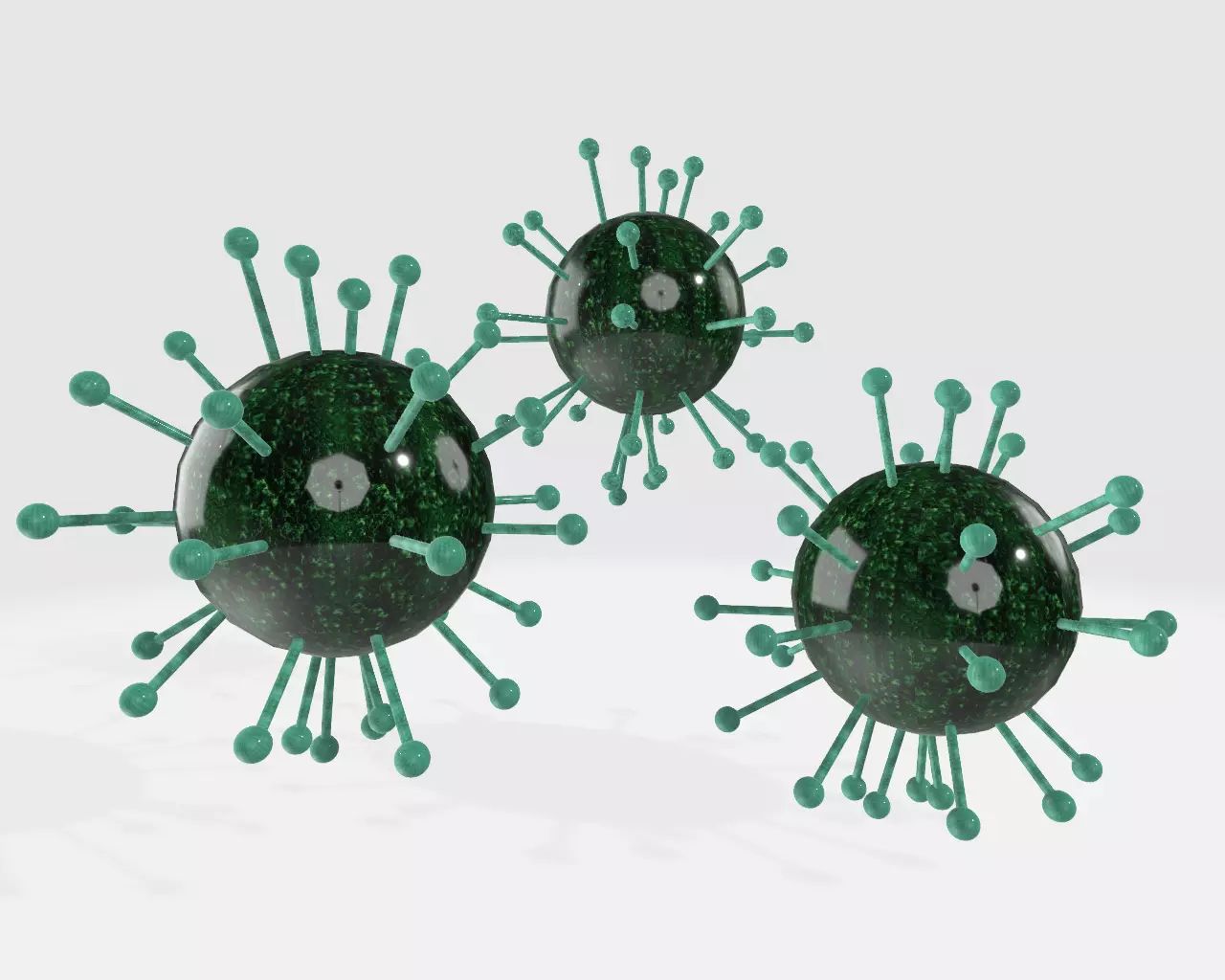 Covid19 three coronaviruses Free low-poly 3D model_0