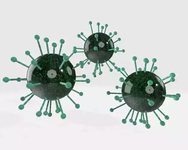 Covid19 three coronaviruses Free low-poly 3D model