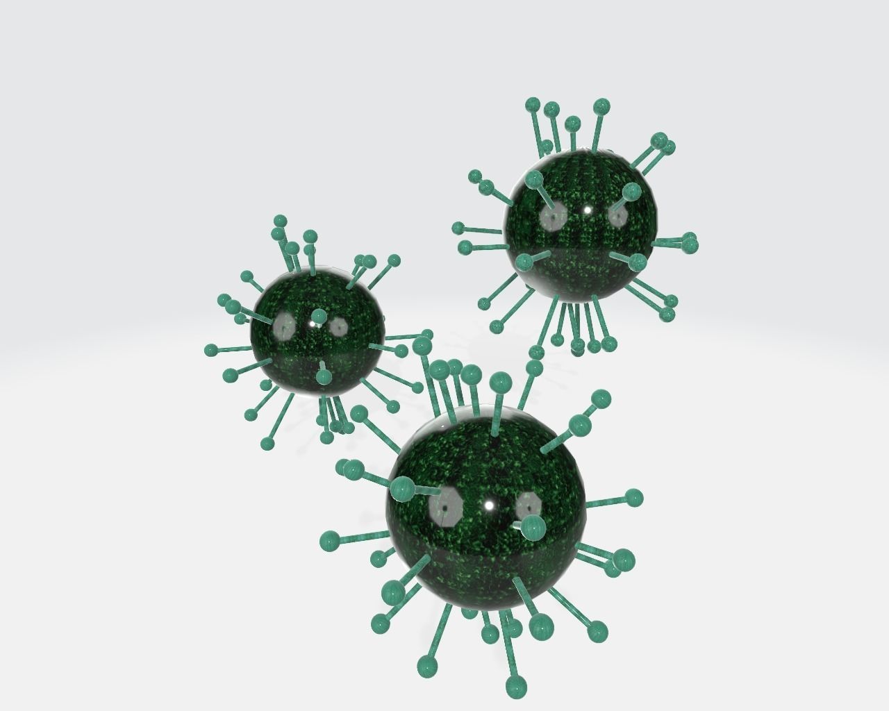 Covid19 three coronaviruses Free low-poly 3D model_2