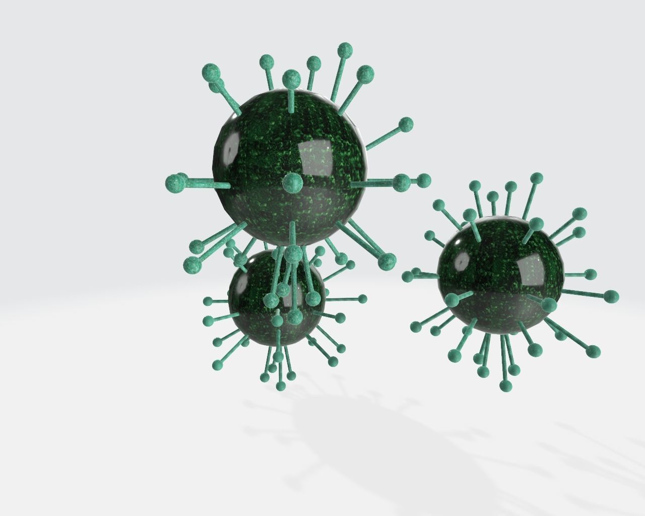 Covid19 three coronaviruses Free low-poly 3D model_6