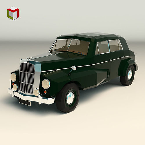 Low Poly Sedan Car 14 Low-poly 3D model