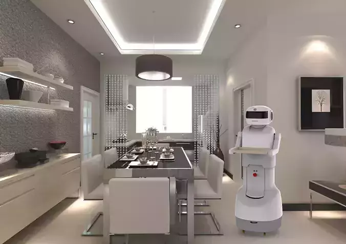 Server robot 3D model Server robot 3D model