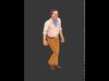 Character old man in suit and tie Low-poly 3D model_2