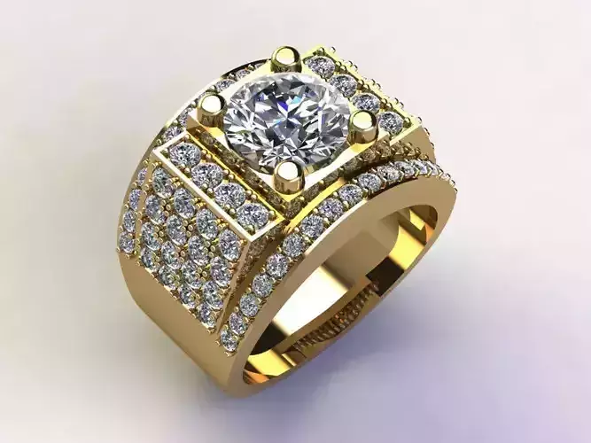 Ring19 gold engagement ring with diamonds