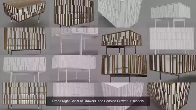 Drops Night Chest of Drawers  and Bedside Drawer
