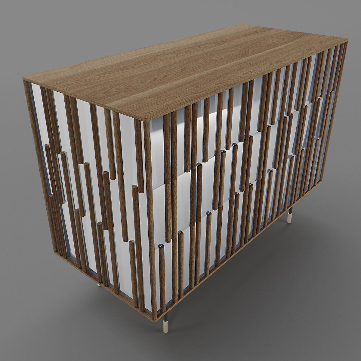 Drops Night Chest of Drawers  and Bedside Drawer 3D Model Collection_4