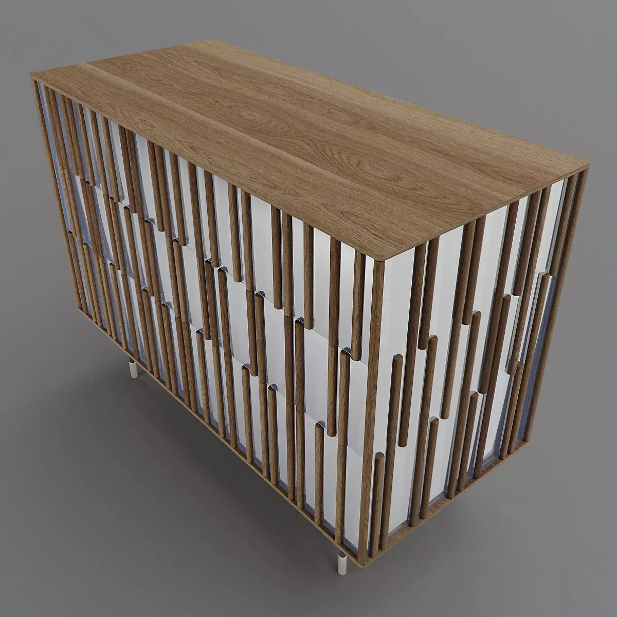 Drops Night Chest of Drawers  and Bedside Drawer 3D Model Collection_0