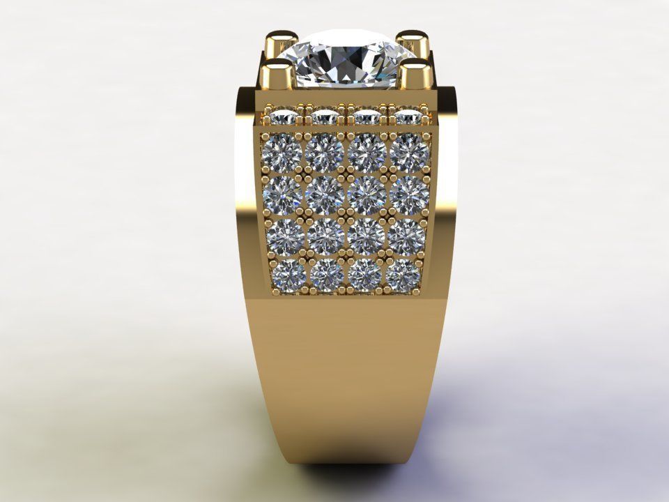 Ring21 gold ring with diamonds 3D model_3