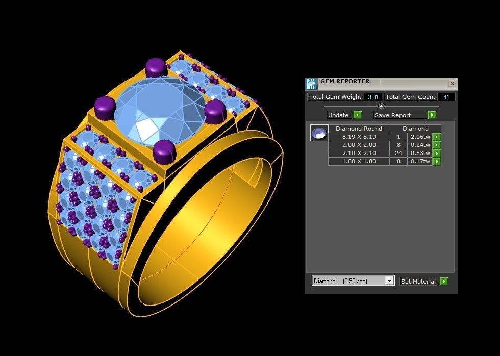 Ring21 gold ring with diamonds 3D model_4