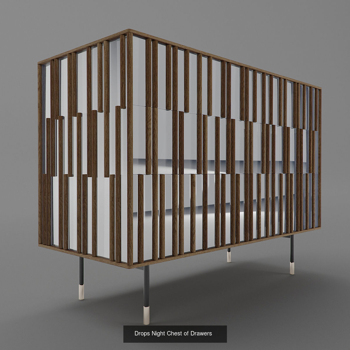 Drops collection modern sideboard with wooden panels _5