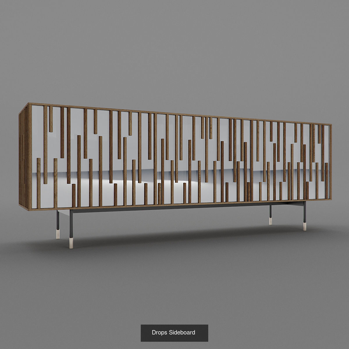 Drops collection modern sideboard with wooden panels _1