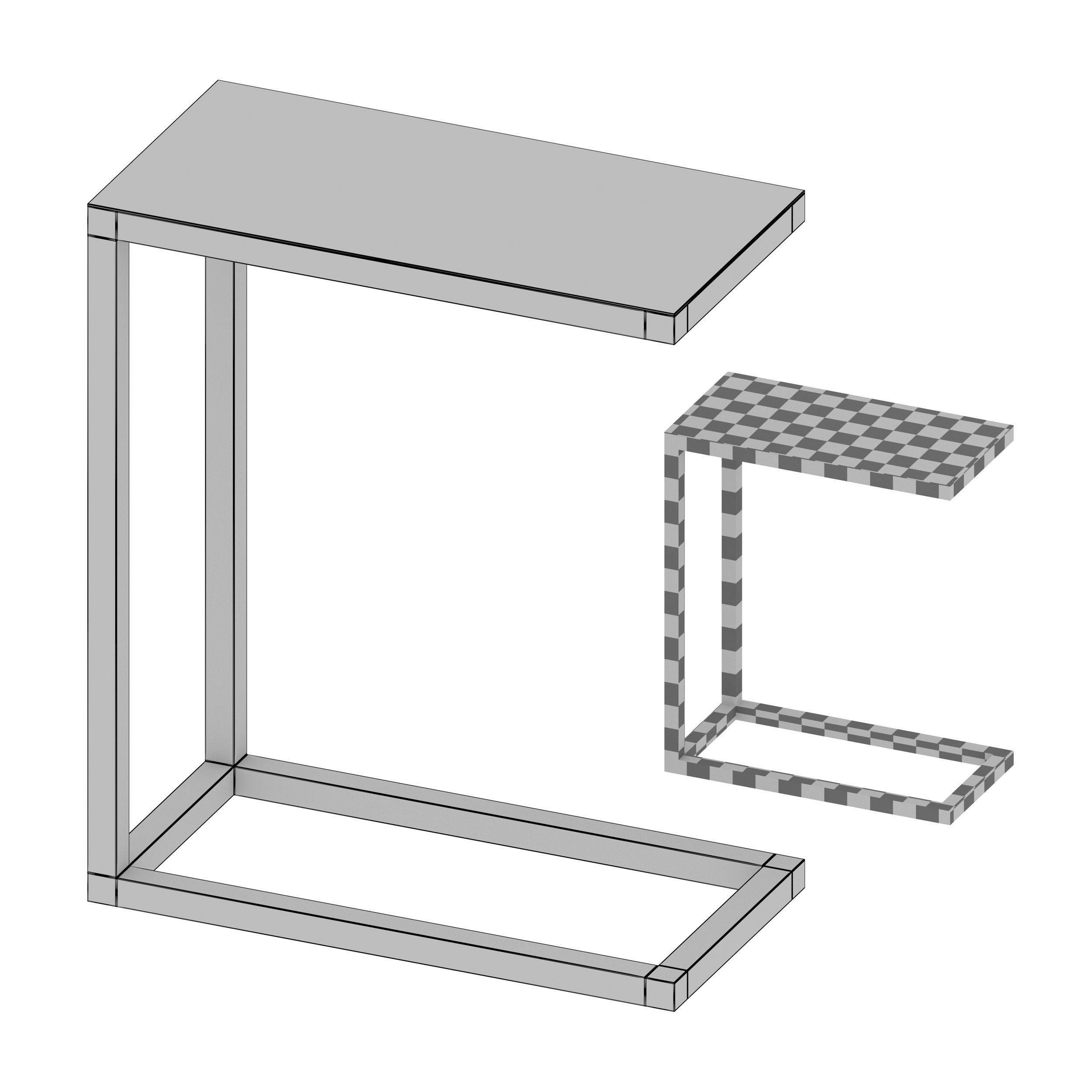 Avenue Black C Table Crate and Barrel 3D model_6