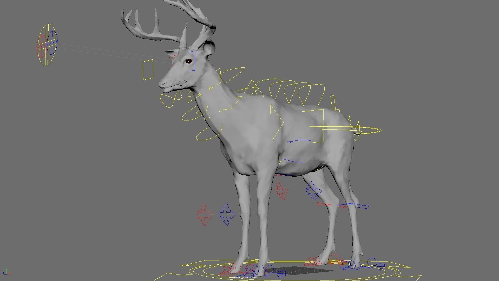 Deer fur rigged 3D model 3D model_19