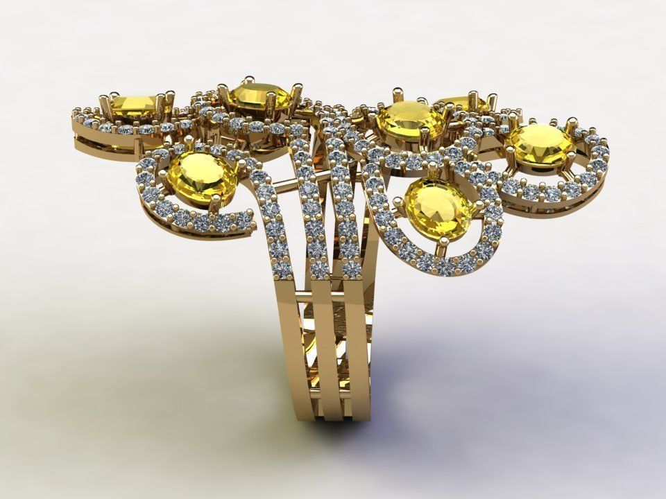 Ring34 sapphire and diamond ring 3D model_2