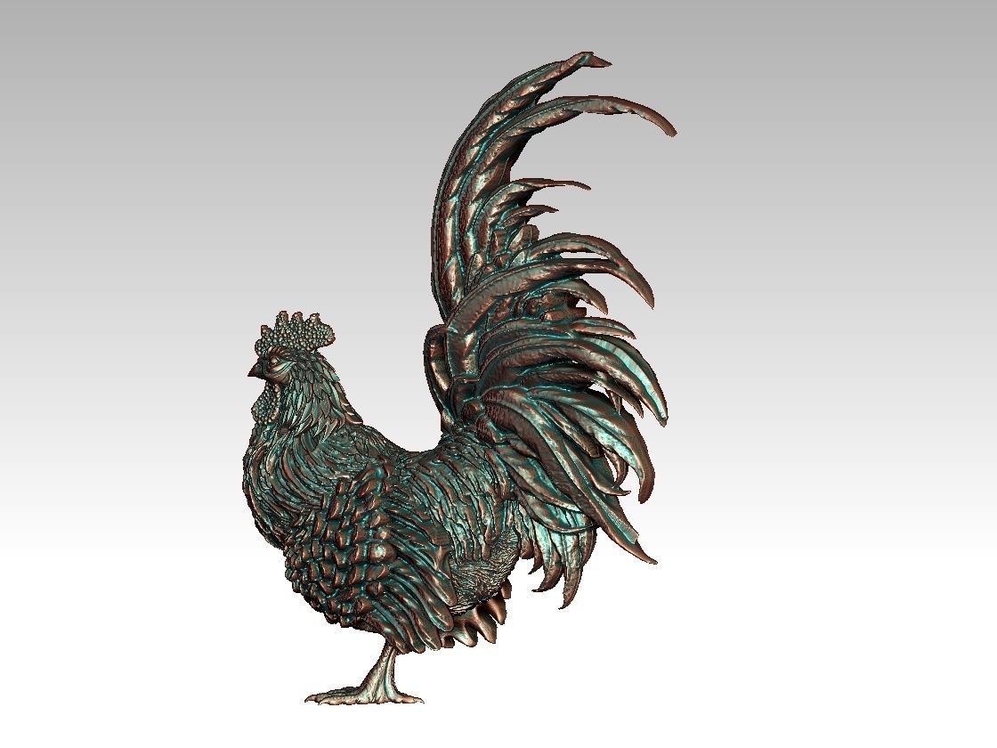 hen cock chick 3D print model_16