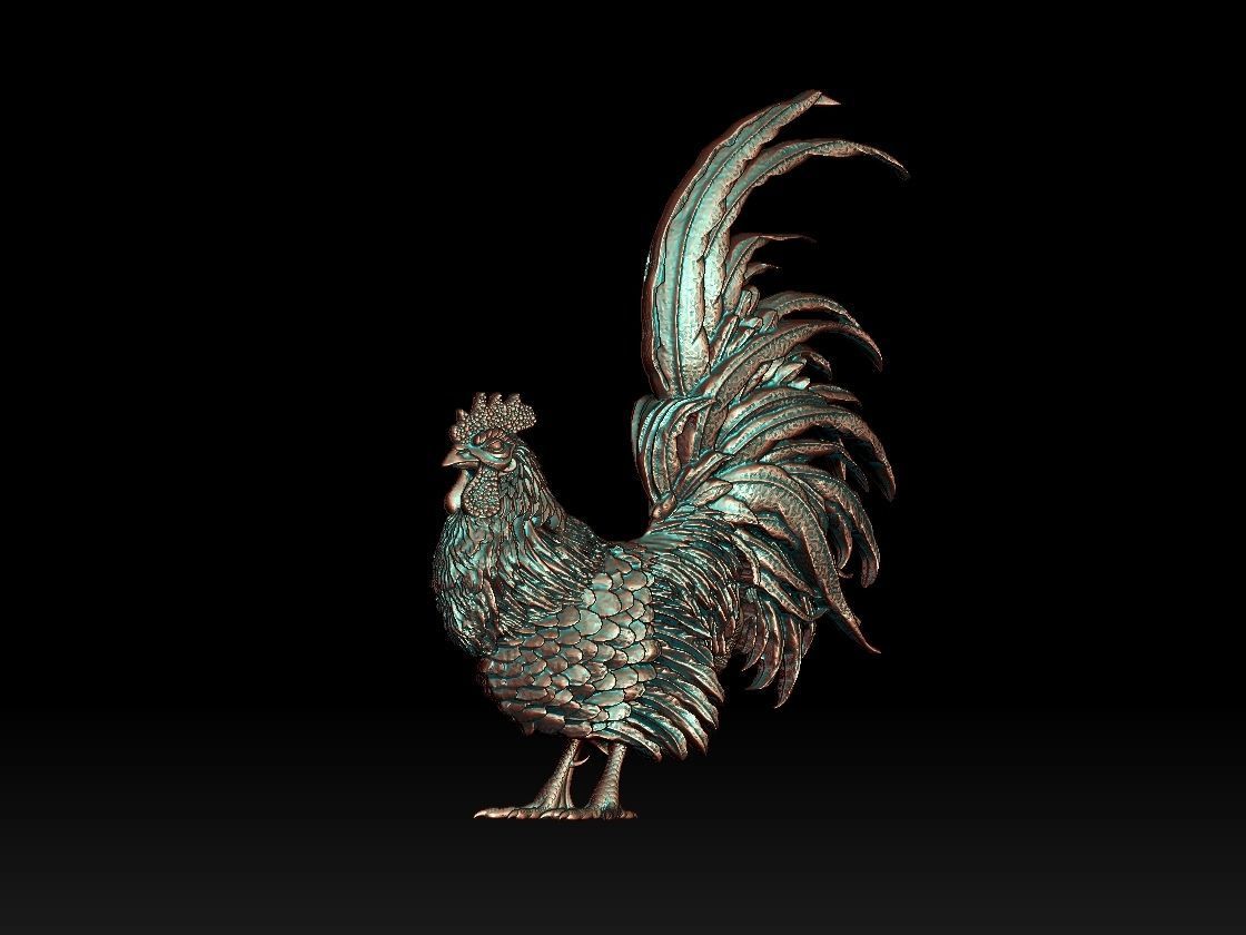 hen cock chick 3D print model_23