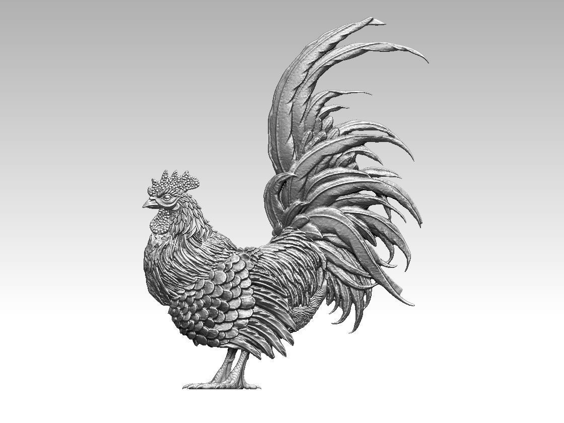 hen cock chick 3D print model_36