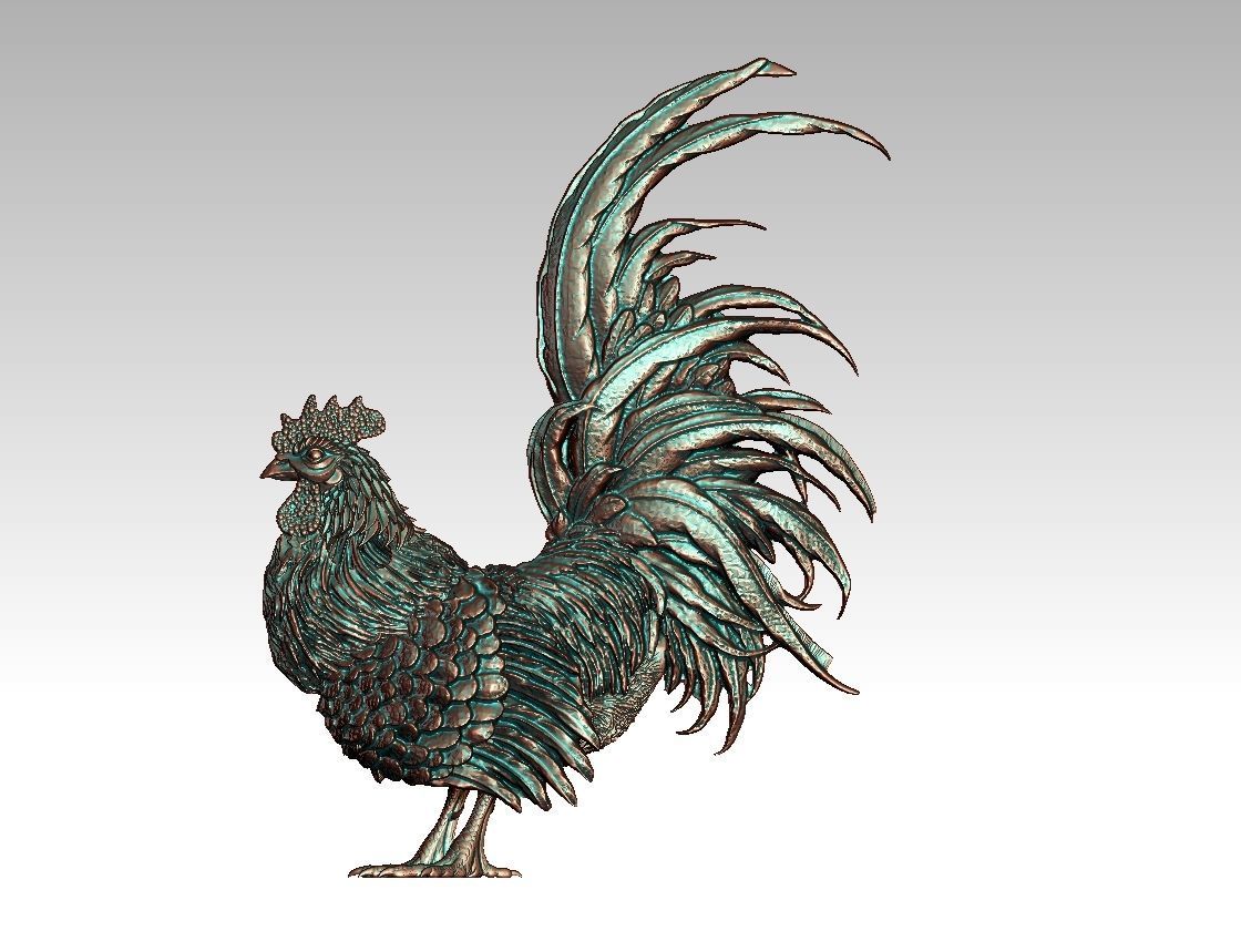 hen cock chick 3D print model_11