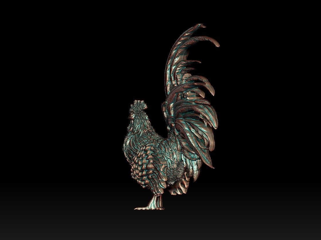 hen cock chick 3D print model_14