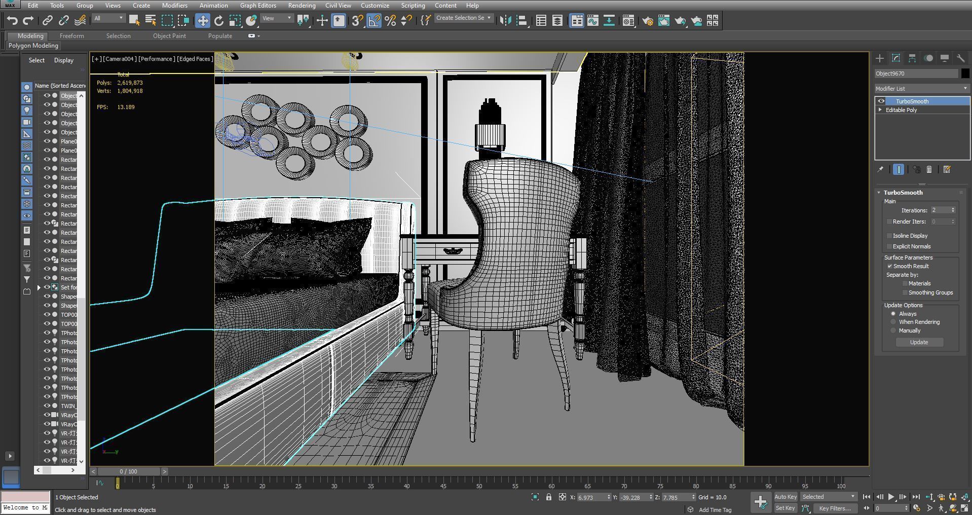 Modern bedroom 3D model_5