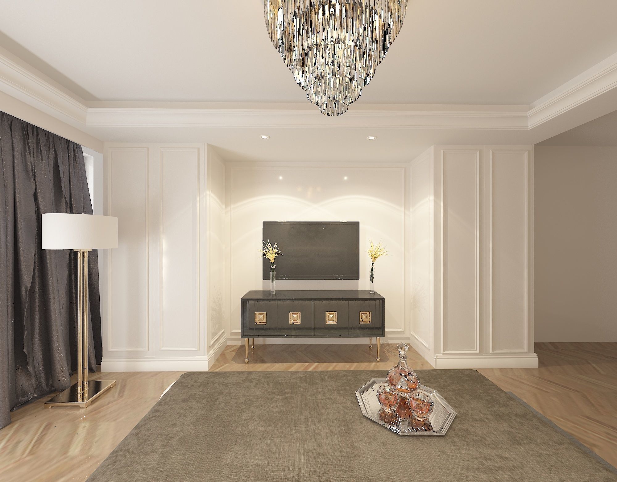 Modern bedroom 3D model_2