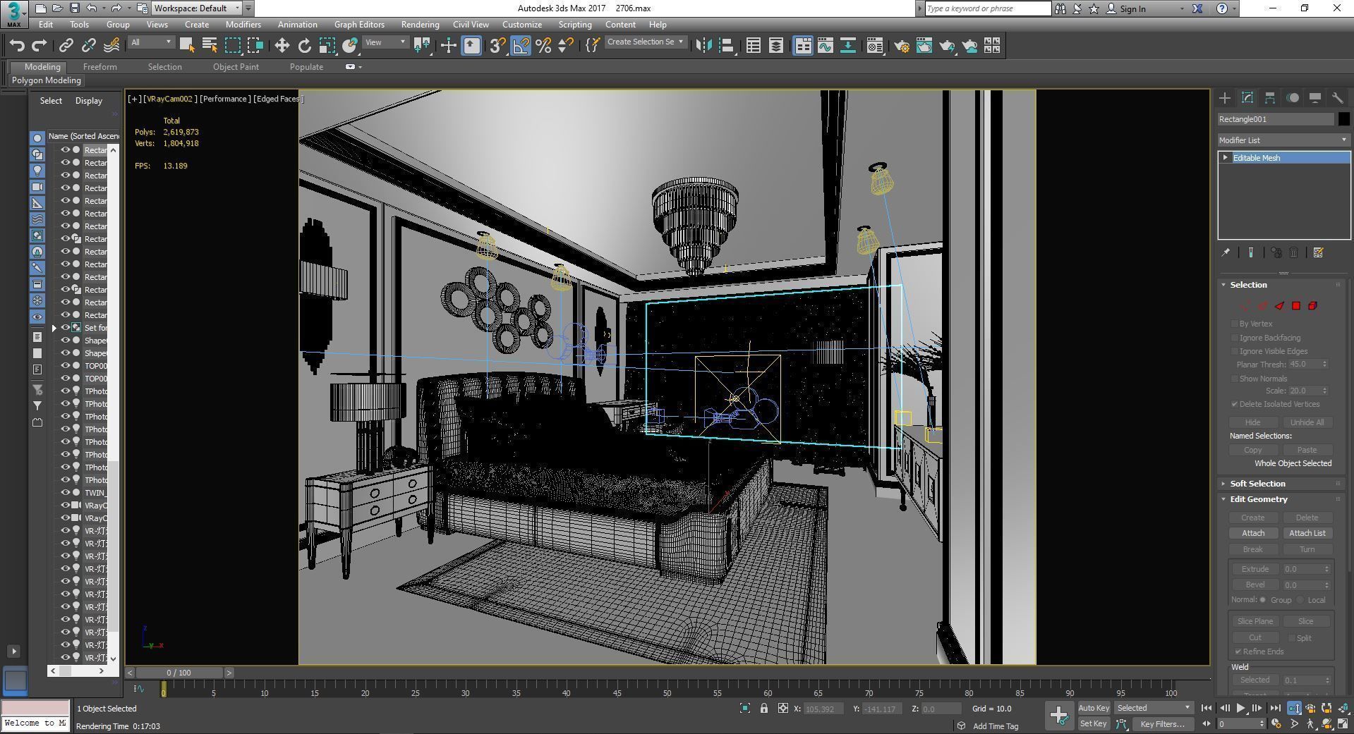 Modern bedroom 3D model_4