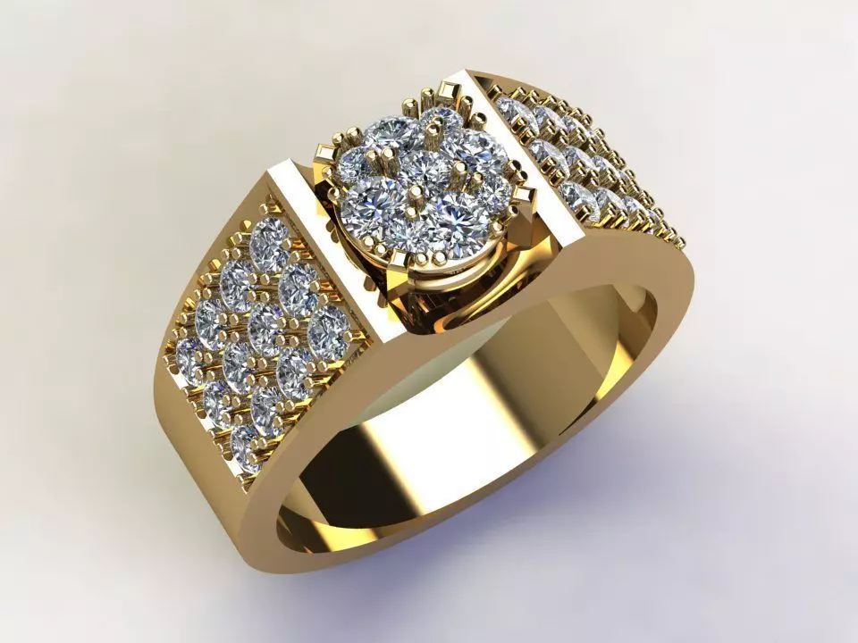 Diamond Man Ring 3D model_0