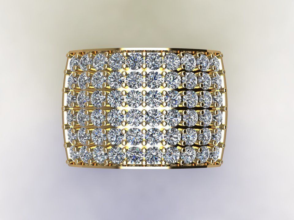 Diamond Man Ring gold with diamonds 3D model_3