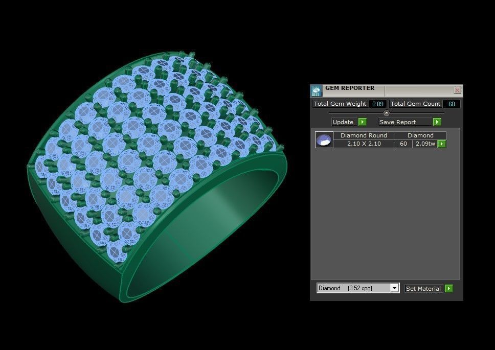 Diamond Man Ring gold with diamonds 3D model_4