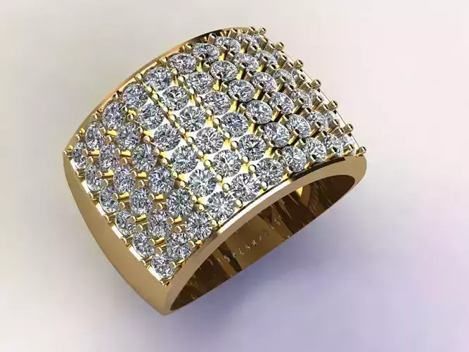 Diamond Man Ring gold with diamonds 3D model