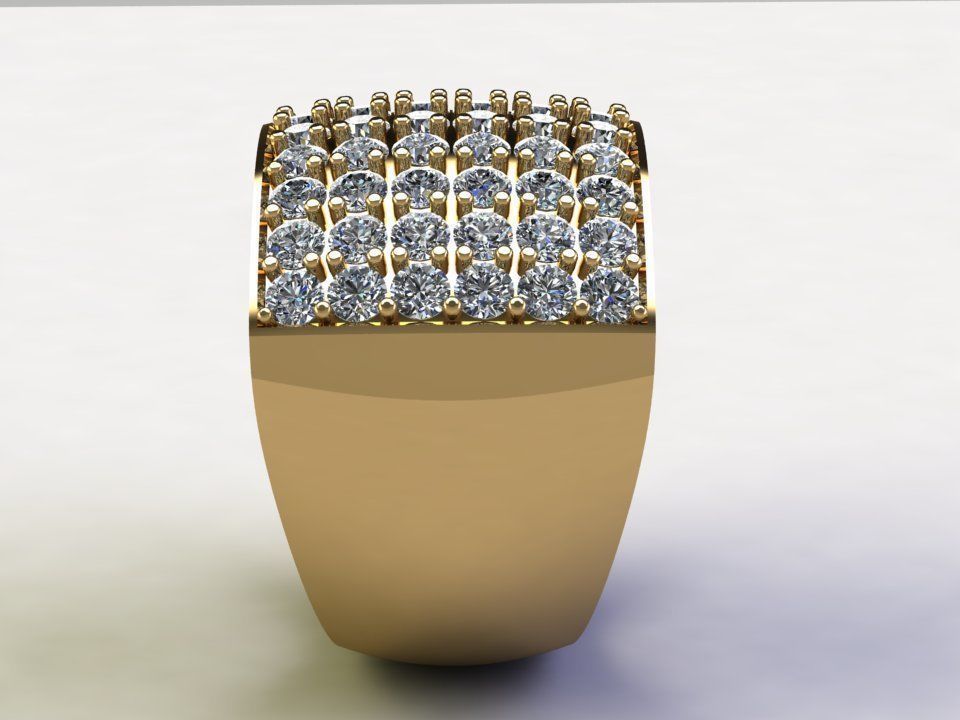 Diamond Man Ring gold with diamonds 3D model_1