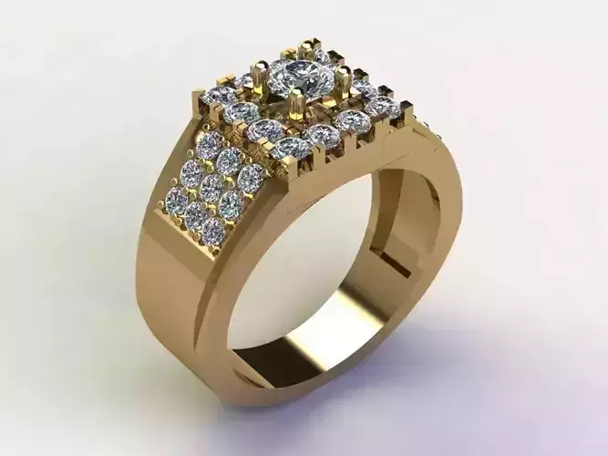 Ring46 gold engagement ring with diamonds