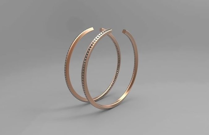 gold earrings 3D print model