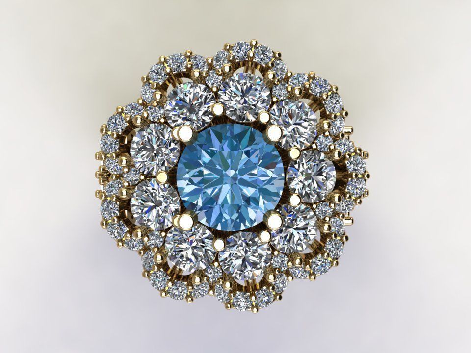 Ring49 topaz halo engagement ring 3D model_4